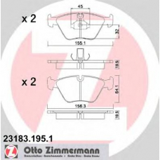 23183.195.1 ZIMMERMANN Комплект тормозных колодок, дисковый тормоз