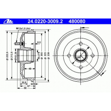 24.0220-3009.2 ATE Тормозной барабан