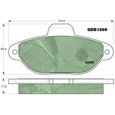 GDB1299 TRW Комплект тормозных колодок, дисковый тормоз