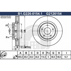 B1.G226-0154.1 GALFER Тормозной диск