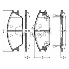 0 986 TB2 116 BOSCH Комплект тормозных колодок, дисковый тормоз