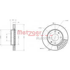 6110433 METZGER Тормозной диск