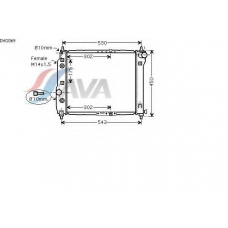 DW2069 AVA Радиатор, охлаждение двигателя