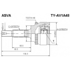 TY-AV1A48 ASVA Шарнирный комплект, приводной вал