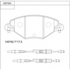 KD7324 ASIMCO Комплект тормозных колодок, дисковый тормоз