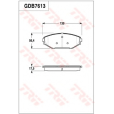 GDB7613 TRW Комплект тормозных колодок, дисковый тормоз