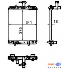 8MK 376 754-481 HELLA Радиатор, охлаждение двигателя