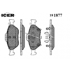 181877 ICER Комплект тормозных колодок, дисковый тормоз
