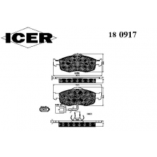 180917 ICER Комплект тормозных колодок, дисковый тормоз