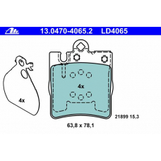 13.0470-4065.2 ATE Комплект тормозных колодок, дисковый тормоз