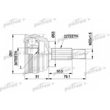 PCV1190 PATRON Шарнирный комплект, приводной вал
