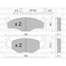 22-0045-2K METELLI Комплект тормозных колодок, дисковый тормоз