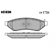 181726 ICER Комплект тормозных колодок, дисковый тормоз