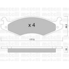 22-0133-0 METELLI Комплект тормозных колодок, дисковый тормоз