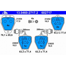 13.0460-2717.2 ATE Комплект тормозных колодок, дисковый тормоз