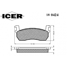 180424 ICER Комплект тормозных колодок, дисковый тормоз