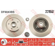 DF6043BS TRW Тормозной диск