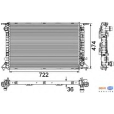 8MK 376 745-651 HELLA Радиатор, охлаждение двигателя