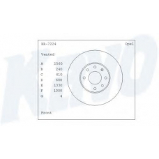 BR-7224 KAVO PARTS Тормозной диск