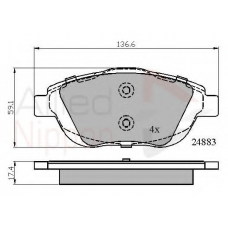 ADB02027 COMLINE Комплект тормозных колодок, дисковый тормоз