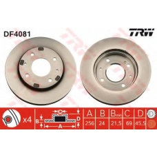 DF4081 TRW Тормозной диск