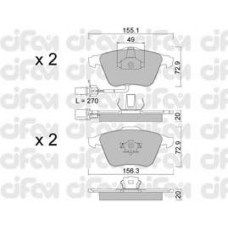 822-549-1 CIFAM Комплект тормозных колодок, дисковый тормоз