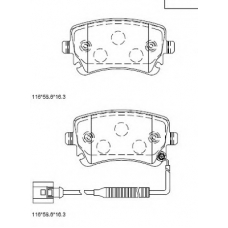 KD7581 ASIMCO Комплект тормозных колодок, дисковый тормоз