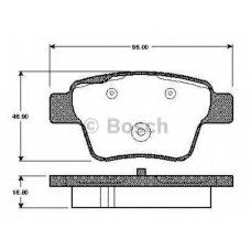 0 986 TB3 058 BOSCH Комплект тормозных колодок, дисковый тормоз