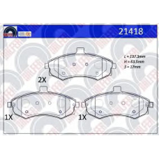 21418 GALFER Комплект тормозных колодок, дисковый тормоз