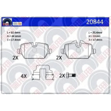 20844 GALFER Комплект тормозных колодок, дисковый тормоз