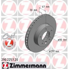 290.2257.20 ZIMMERMANN Тормозной диск