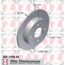 280.3168.00 ZIMMERMANN Тормозной диск