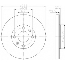 8DD 355 102-041 HELLA Тормозной диск