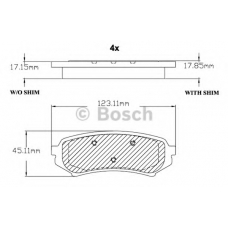 F 03B 150 056 BOSCH Комплект тормозных колодок, дисковый тормоз