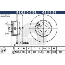 B1.G210-0151.1 GALFER Тормозной диск
