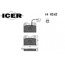 180242 ICER Комплект тормозных колодок, дисковый тормоз