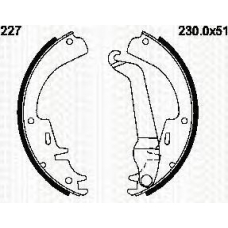 8100 24227 TRIDON Brake shoes