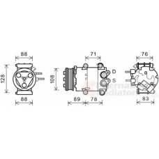1800K571 VAN WEZEL Компрессор, кондиционер