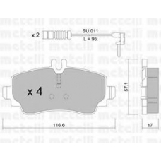 22-0310-0K METELLI Комплект тормозных колодок, дисковый тормоз