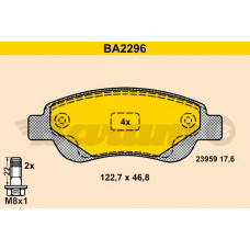 BA2296 BARUM Комплект тормозных колодок, дисковый тормоз