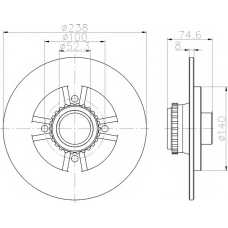 8DD 355 117-311 HELLA PAGID Тормозной диск