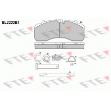 BL2222B1 FTE Комплект тормозных колодок, дисковый тормоз