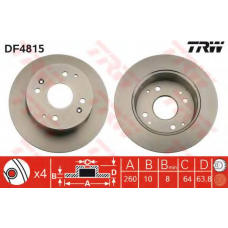 DF4815 TRW Тормозной диск