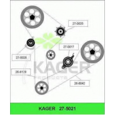 27-5021 KAGER Комплект ремня грм