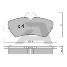 BPVW-2001 AISIN Комплект тормозных колодок, дисковый тормоз