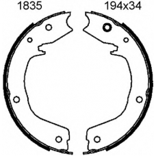 01835 BSF Комплект тормозных колодок, стояночная тормозная с