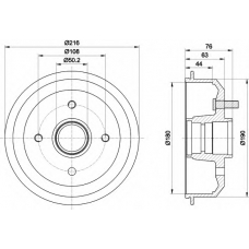 8DT 355 300-161 HELLA PAGID Тормозной барабан