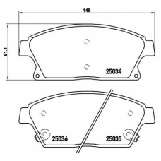 P 59 077 BREMBO Комплект тормозных колодок, дисковый тормоз