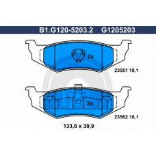 B1.G120-5203.2 GALFER Комплект тормозных колодок, дисковый тормоз