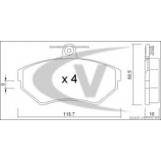 V10-8136 VEMO/VAICO Комплект тормозных колодок, дисковый тормоз